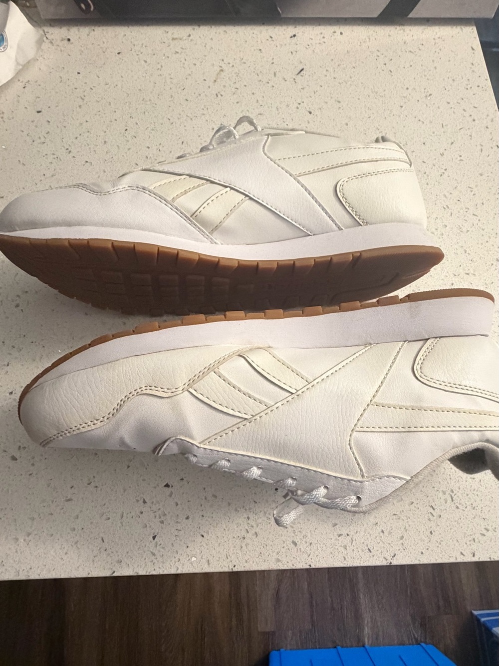 Reebok Men’s White Sneakers with Gum Outsole